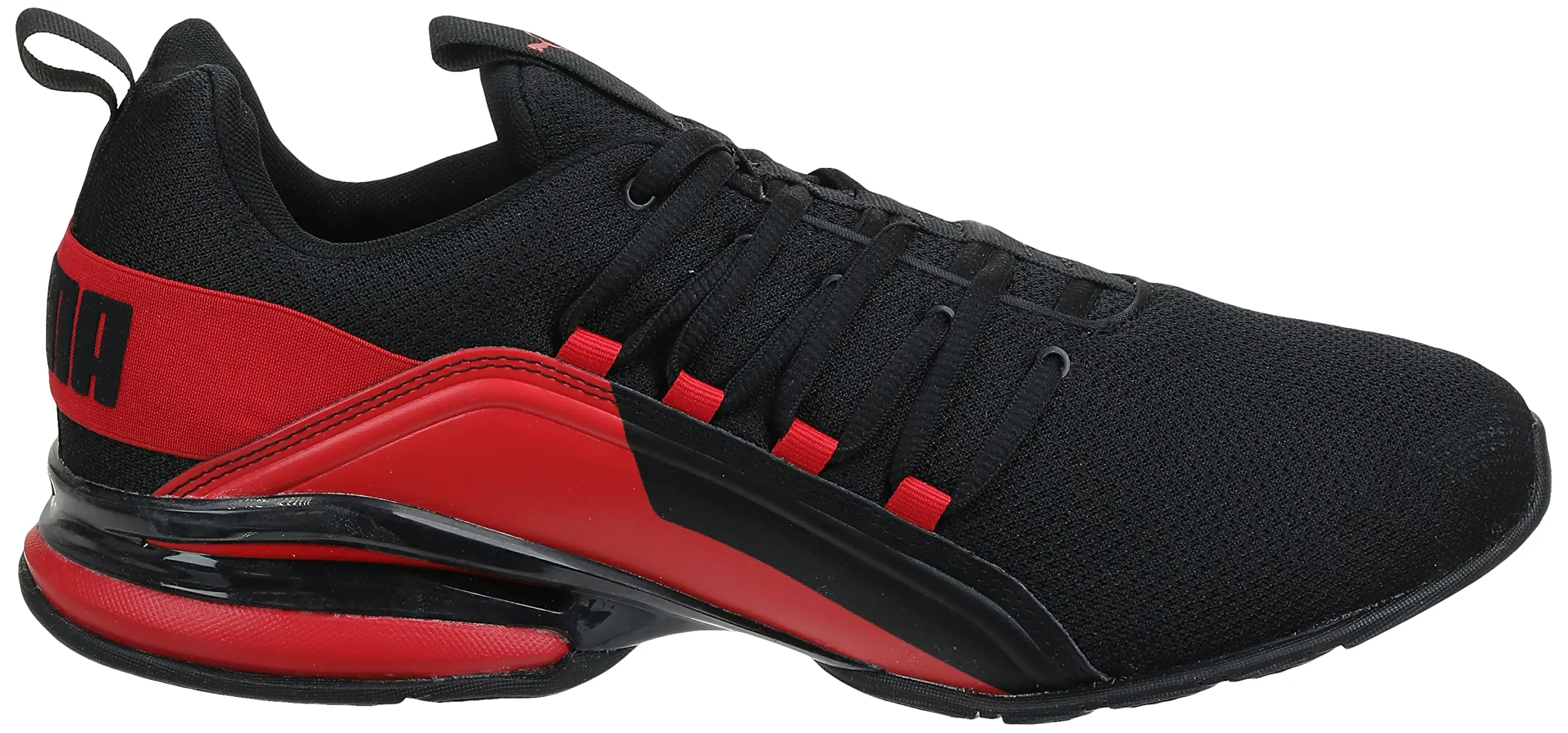 PUMA Mens Axelion Cross Trainer, PUMA Mens Black-High Risk Red, 10