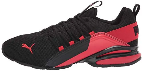 PUMA Mens Axelion Cross Trainer, PUMA Mens Black-High Risk Red, 10