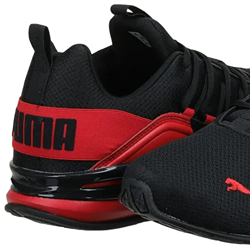 PUMA Mens Axelion Cross Trainer, PUMA Mens Black-High Risk Red, 10