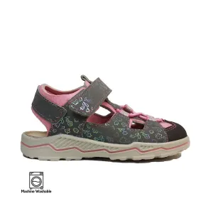 Ricosta Gery Water Safe Closed Toe Sandal Grey Pink