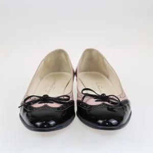 Salvatore Ferragamo Pink/Black Bow Ballet Flats