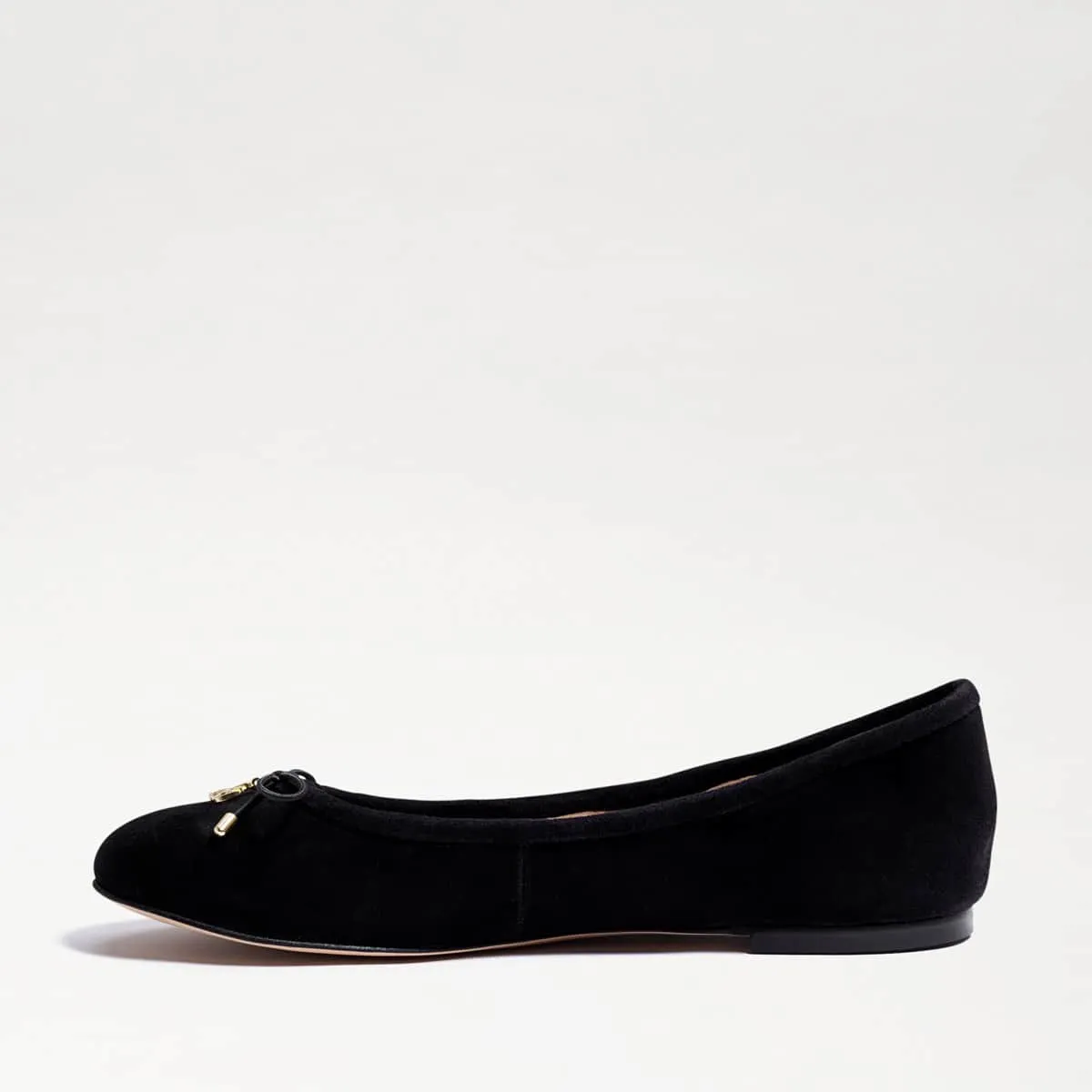 Sam Edelman Felicia Black Suede Slip On Rounded Closed Toe Flexible Ballet Flats