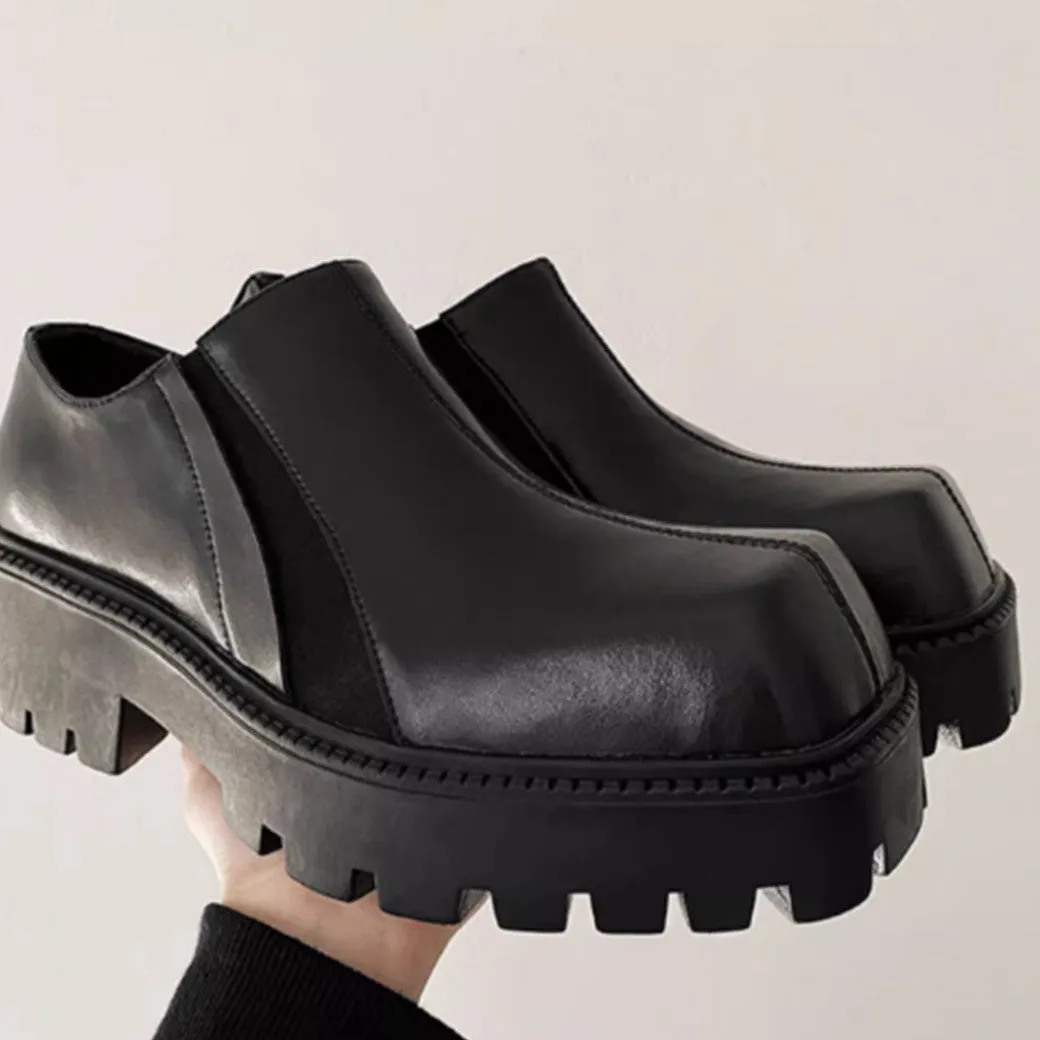 Simple normalized design knotted leather sneaker boots  HL3047