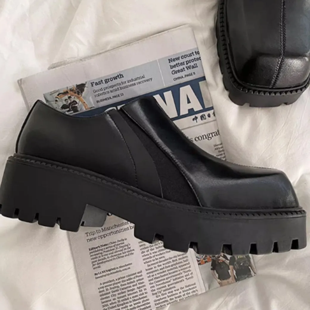Simple normalized design knotted leather sneaker boots  HL3047