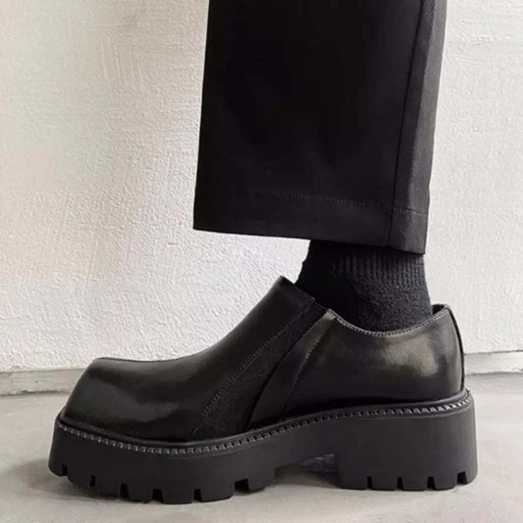 Simple normalized design knotted leather sneaker boots  HL3047