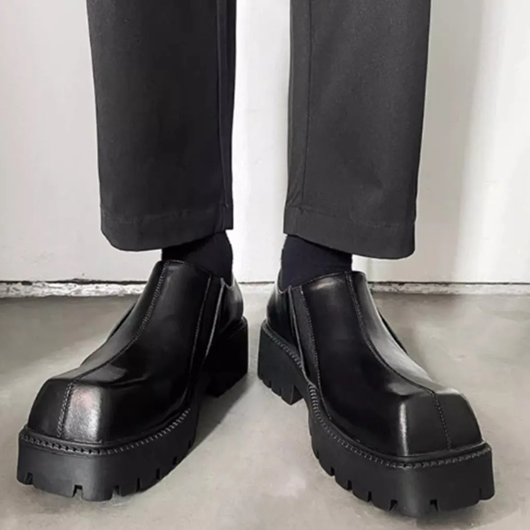 Simple normalized design knotted leather sneaker boots  HL3047