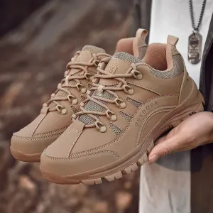 Sohiwoo  Hiking Shoes Non-slip Lace Men Sneakers Wear Resistant Trekking Sneakers For Men Low-Top  Waterproof Casual Shoe Man Outdoor