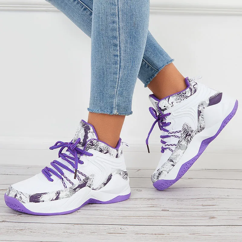 Sohiwoo  Women Basketball Running Sneakers Colorful Sports Shoes