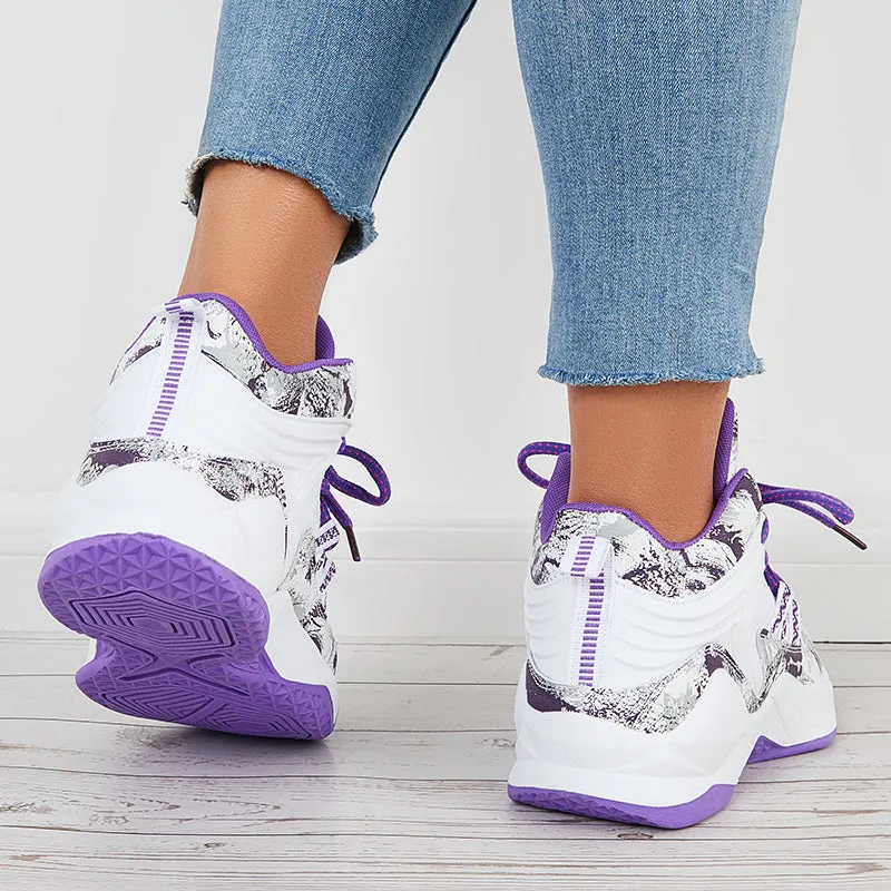 Sohiwoo  Women Basketball Running Sneakers Colorful Sports Shoes