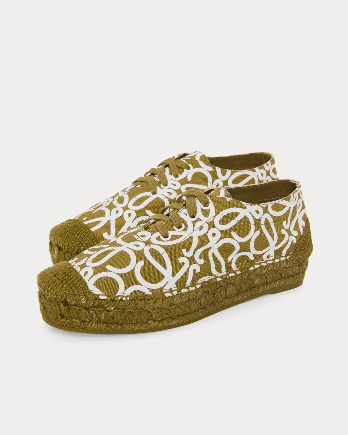 Solar Lace-Up Canvas Olive Low Top Sneakers