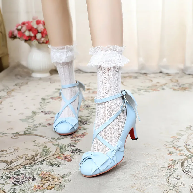 Sosic~Wind Tide Rumors~Cross-Strap Sweet Lolita Handmade Shoes