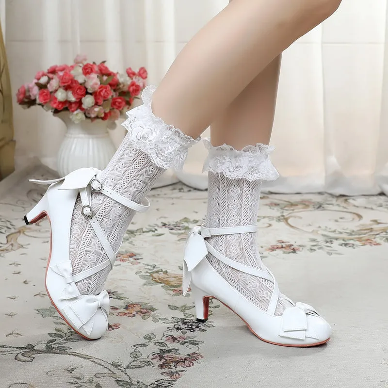 Sosic~Wind Tide Rumors~Cross-Strap Sweet Lolita Handmade Shoes