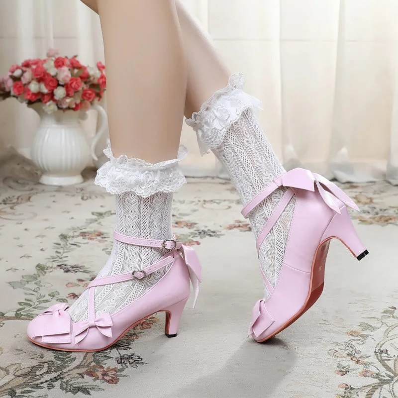 Sosic~Wind Tide Rumors~Cross-Strap Sweet Lolita Handmade Shoes