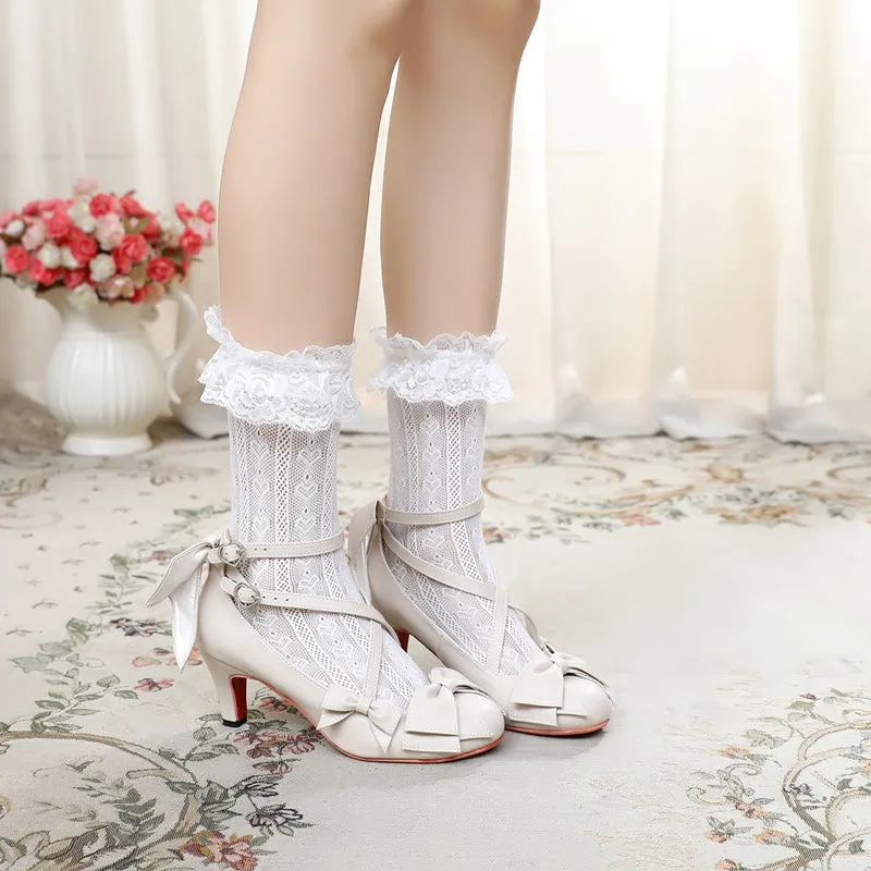 Sosic~Wind Tide Rumors~Cross-Strap Sweet Lolita Handmade Shoes