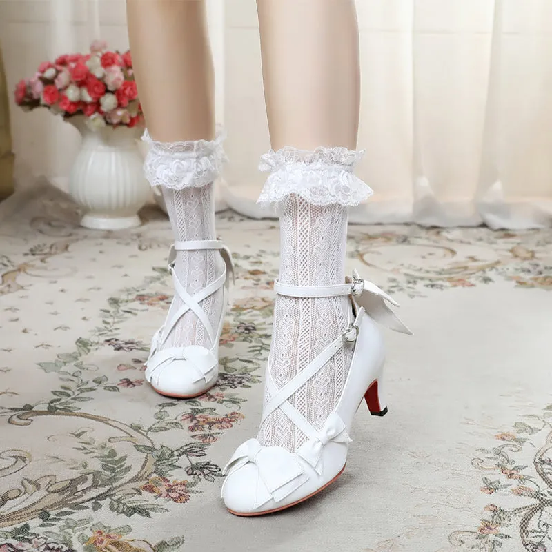 Sosic~Wind Tide Rumors~Cross-Strap Sweet Lolita Handmade Shoes