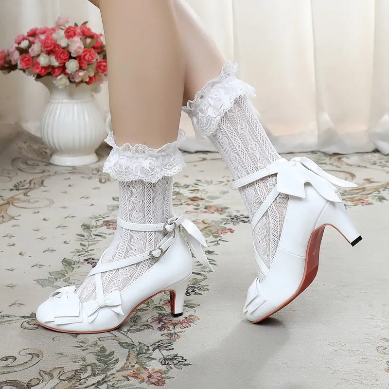 Sosic~Wind Tide Rumors~Cross-Strap Sweet Lolita Handmade Shoes