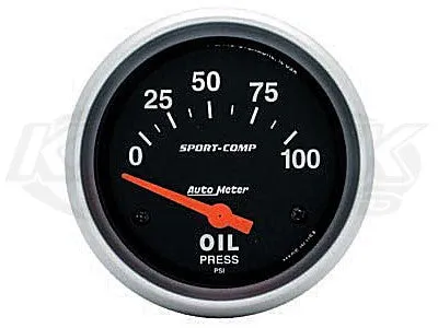 Sport-Comp 2-5/8" Short Sweep Electrical Gauges Oil Pressure 0-100 PSI
