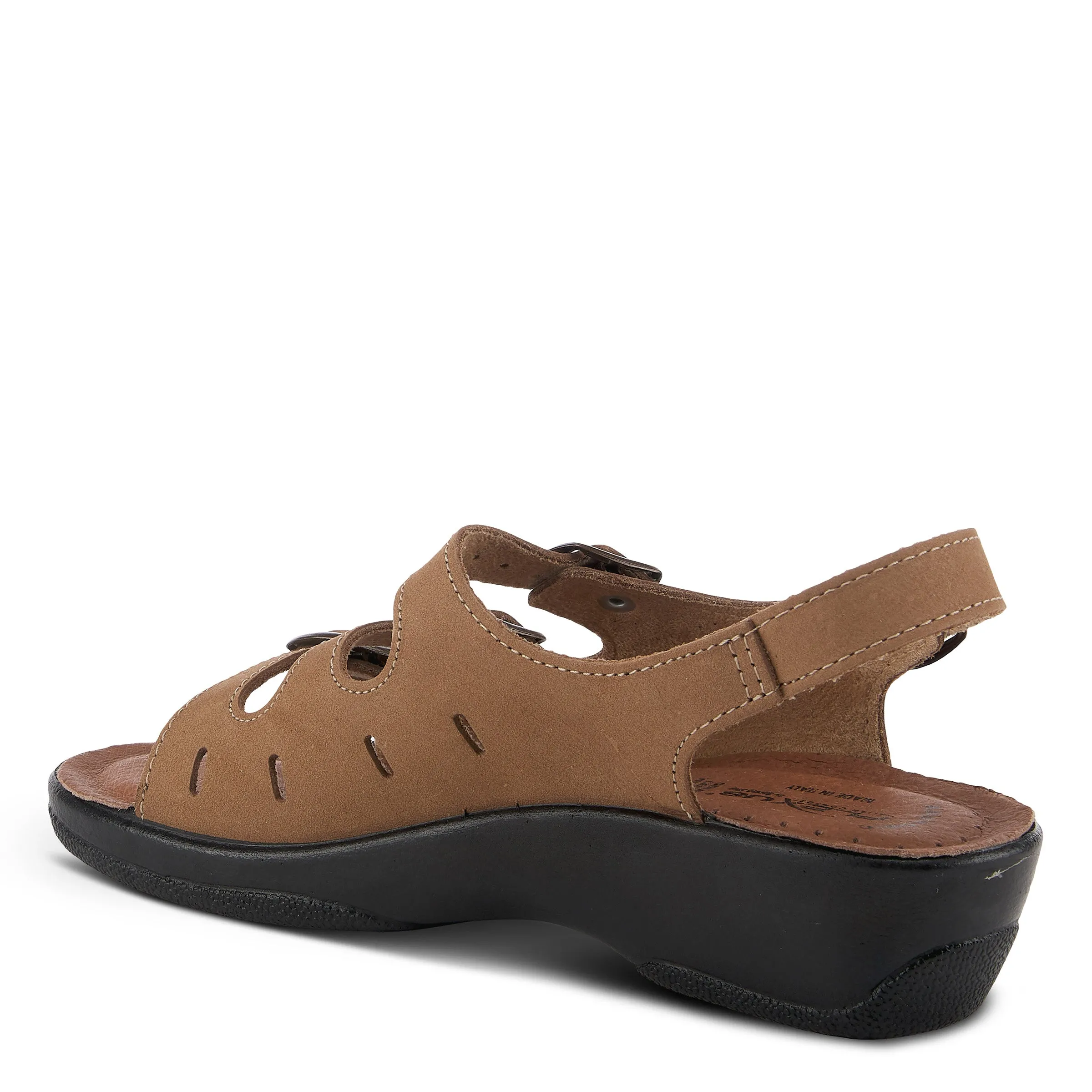 Spring Step Shoes  Flexus Willa Sandal Women’s Soft Nubuck Leather 1.5" Heel