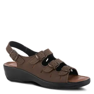 Spring Step Shoes  Flexus Willa Sandal Women’s Soft Nubuck Leather 1.5" Heel