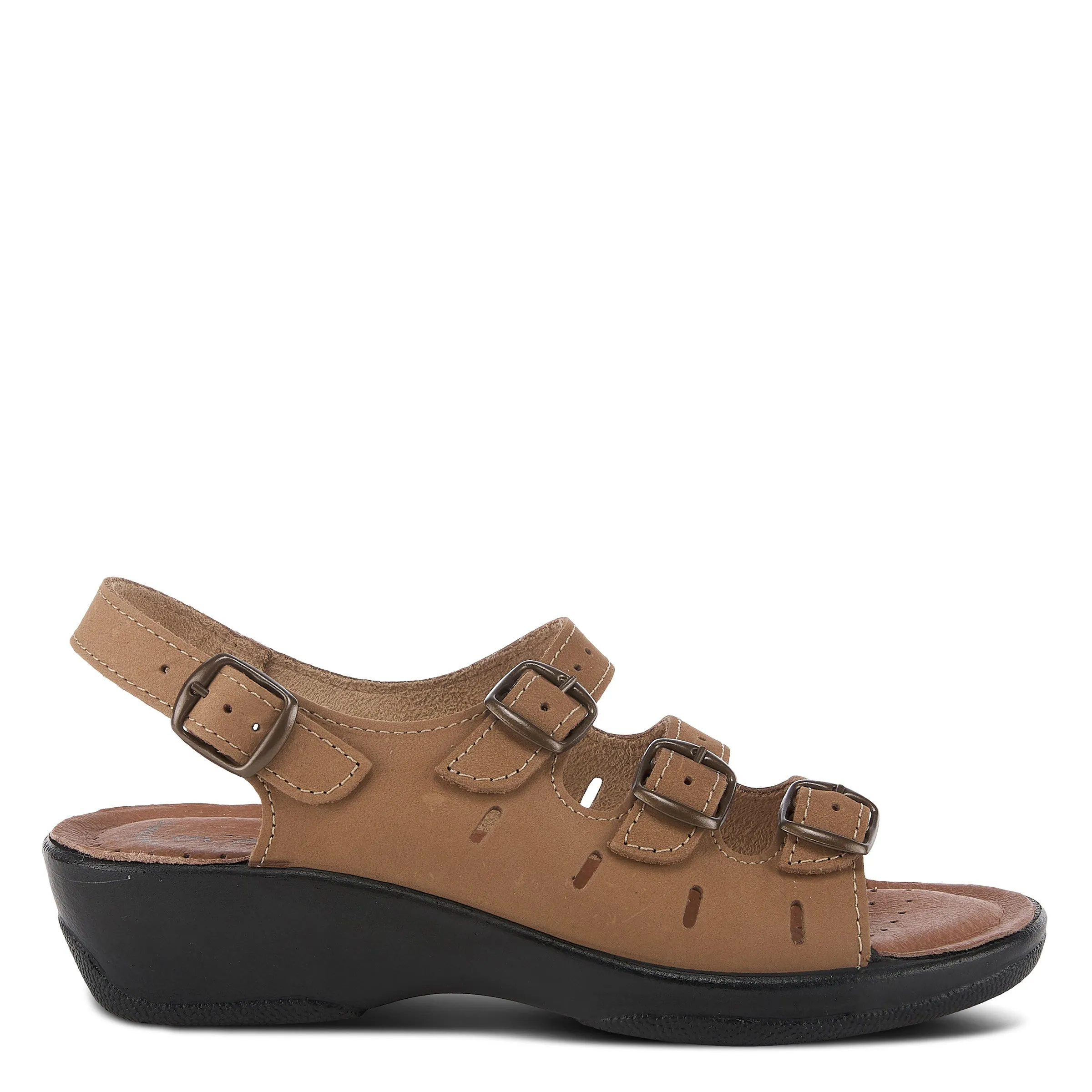 Spring Step Shoes  Flexus Willa Sandal Women’s Soft Nubuck Leather 1.5" Heel