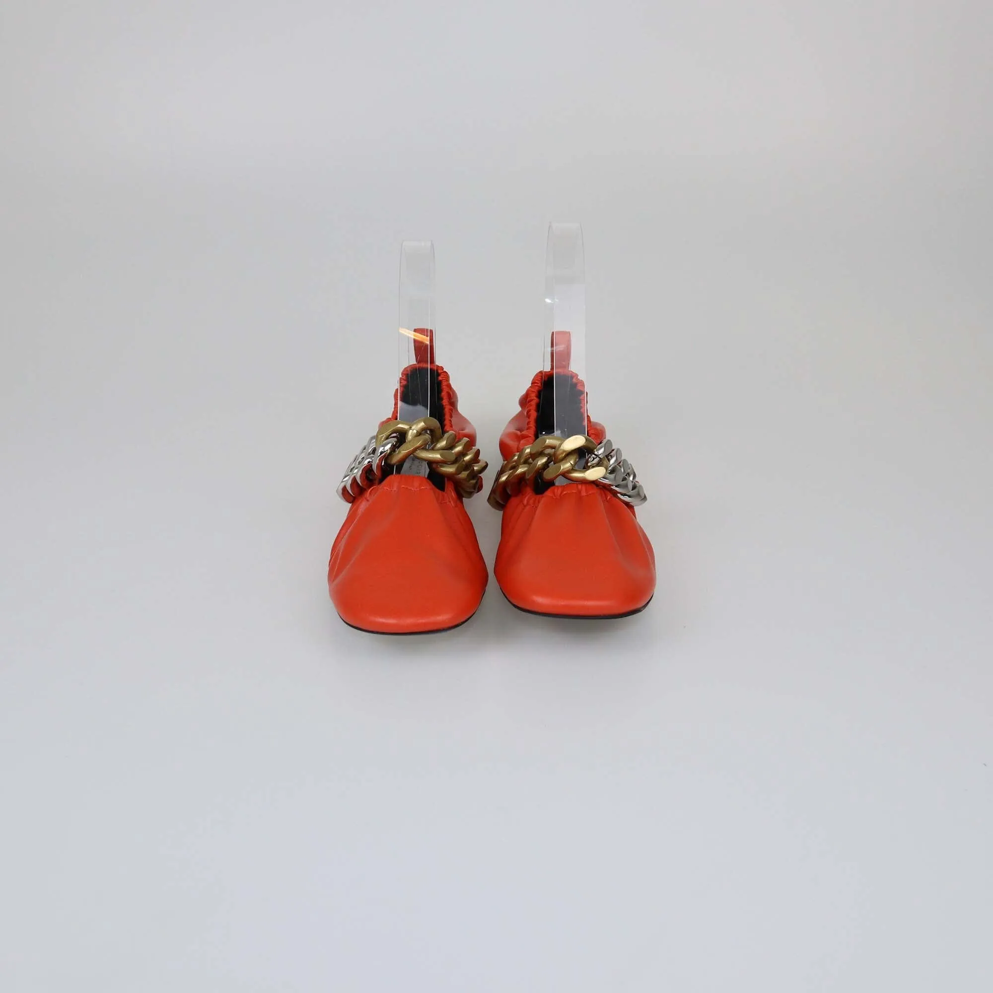 Stella McCartney Orange Chain Falabella Ballet Flats