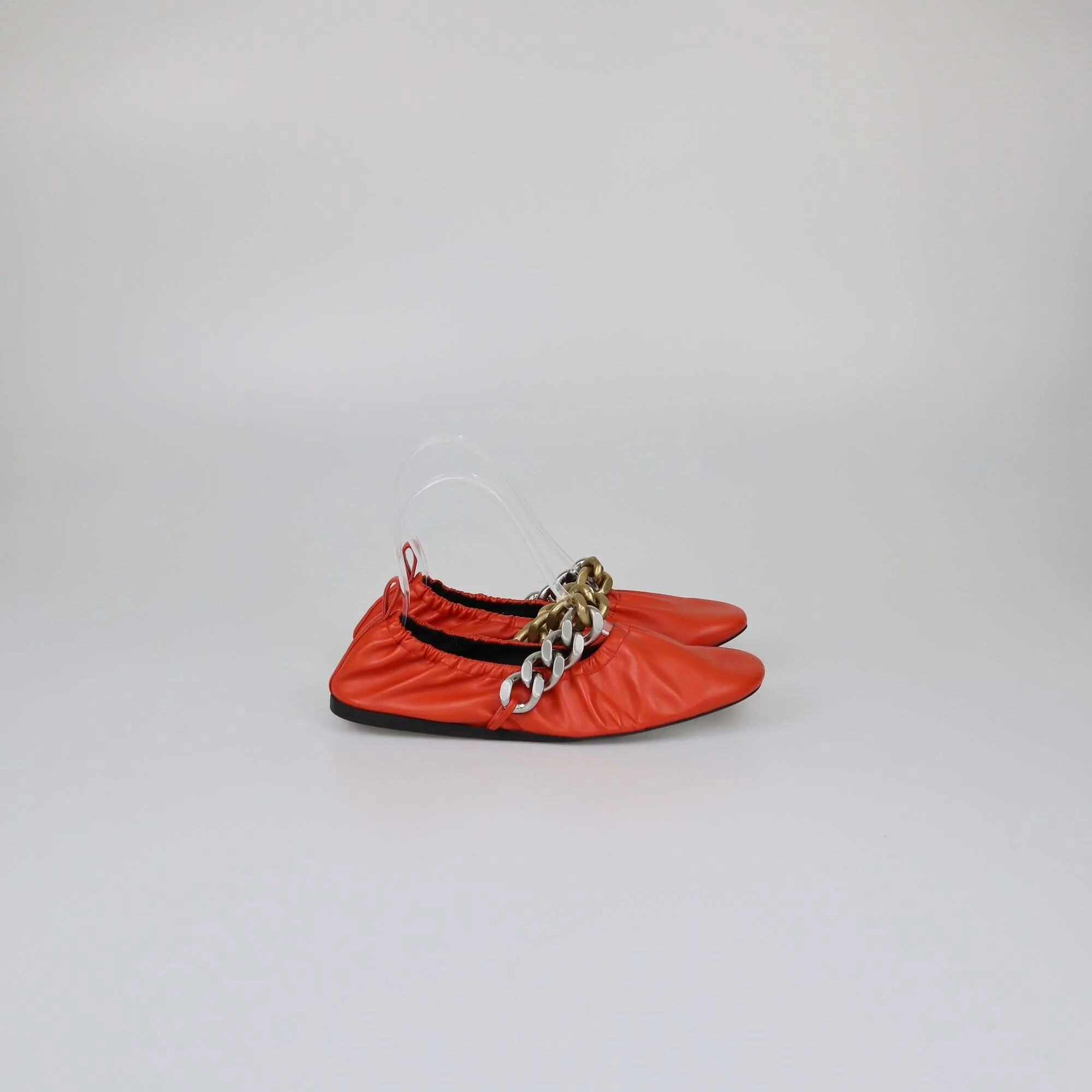 Stella McCartney Orange Chain Falabella Ballet Flats