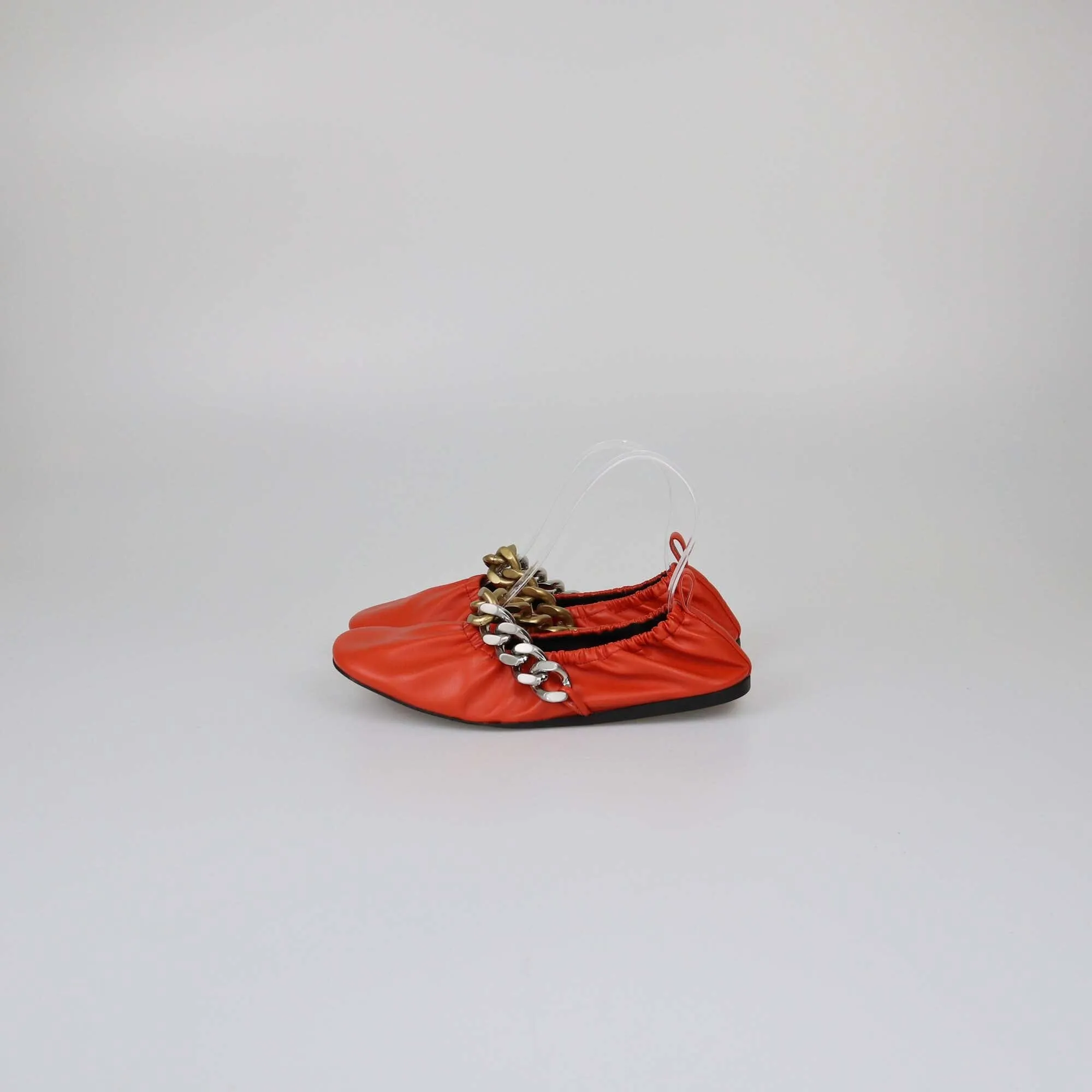 Stella McCartney Orange Chain Falabella Ballet Flats
