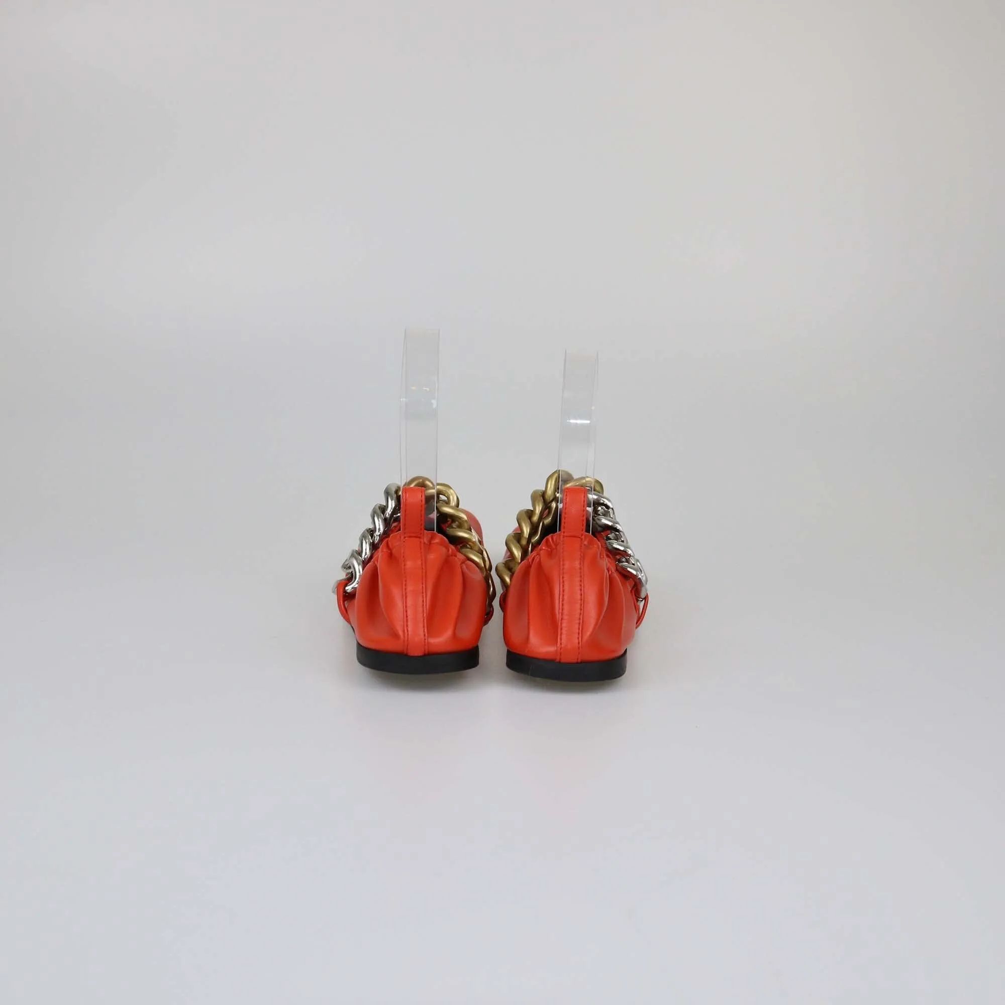 Stella McCartney Orange Chain Falabella Ballet Flats