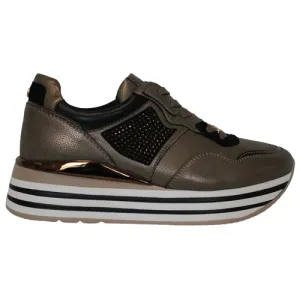 Tommy Bowe Platform Trainers - Siwek -  Brown/Bronze