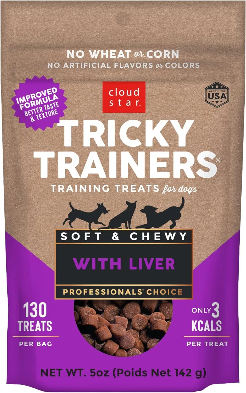 Tricky Trainers Soft & Chewy Dog Treats with Liver - 5oz & 14oz