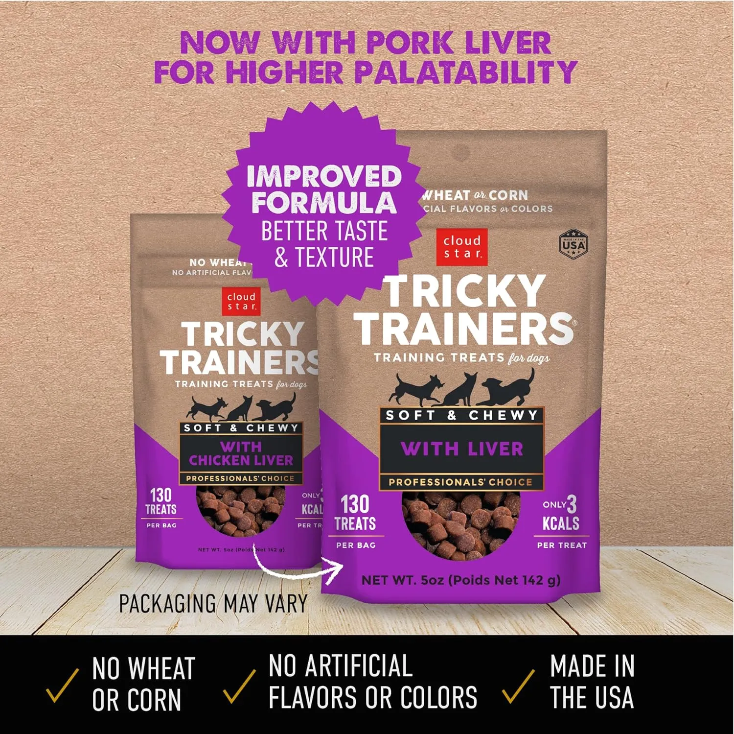 Tricky Trainers Soft & Chewy Dog Treats with Liver - 5oz & 14oz