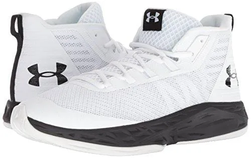 Under Armour Men's Jet Mid Basketball Shoe, White (100)/Black, 10
