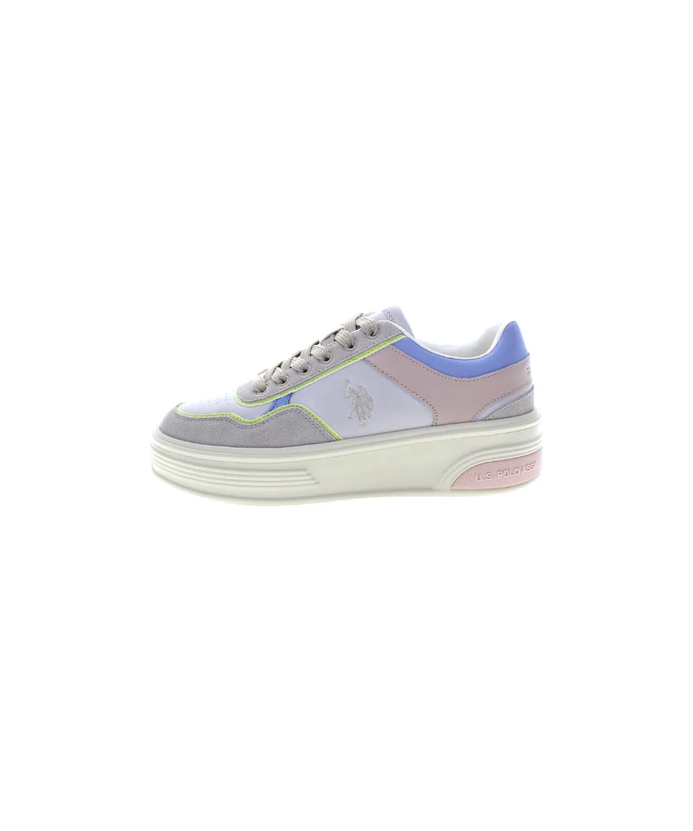 US POLO WOMENS LEATHER TRAINERS WITH BOX OUTSOLE