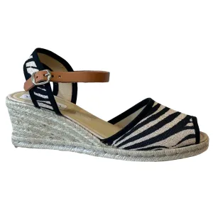 Via Nova Fergie Black Cobra Wedge Espadrilles