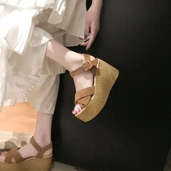 Viva Espadrilles Plateau | Trendige, bequeme Boho-Keilabsätze für Damen mit Riemen