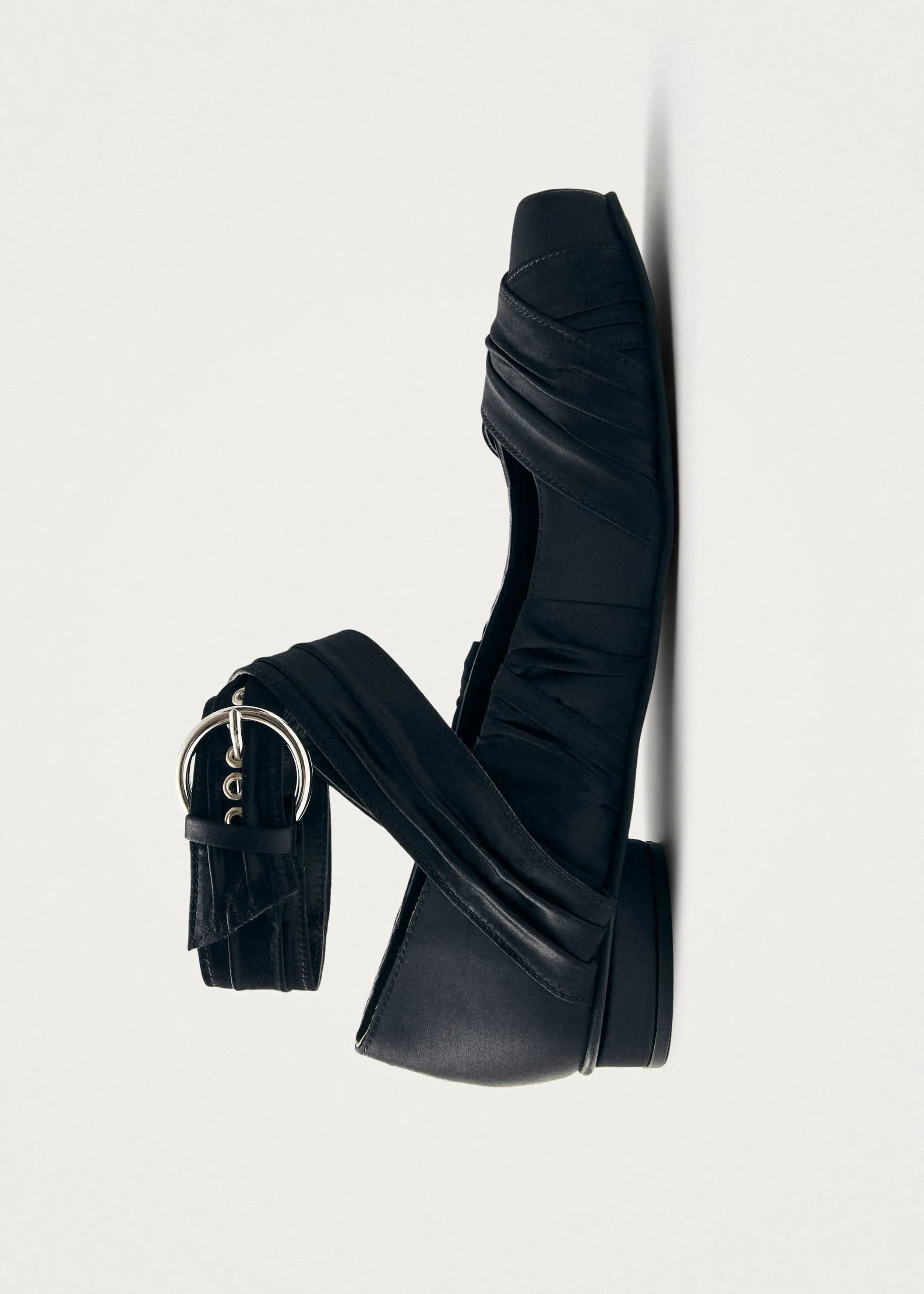 Volant Silky Black Ballet Flats
