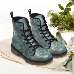 Wild flower Vegan Leather boots (Van Gogh/blue)