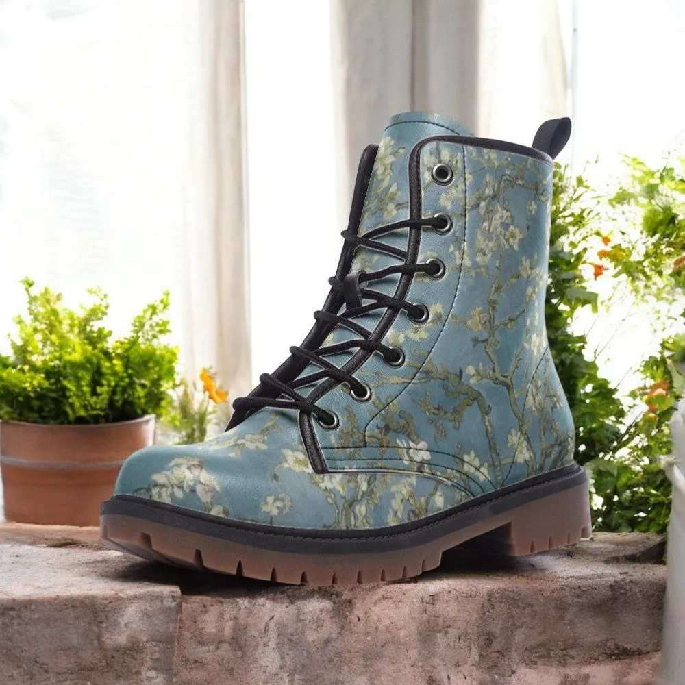 Wild flower Vegan Leather boots (Van Gogh/blue)