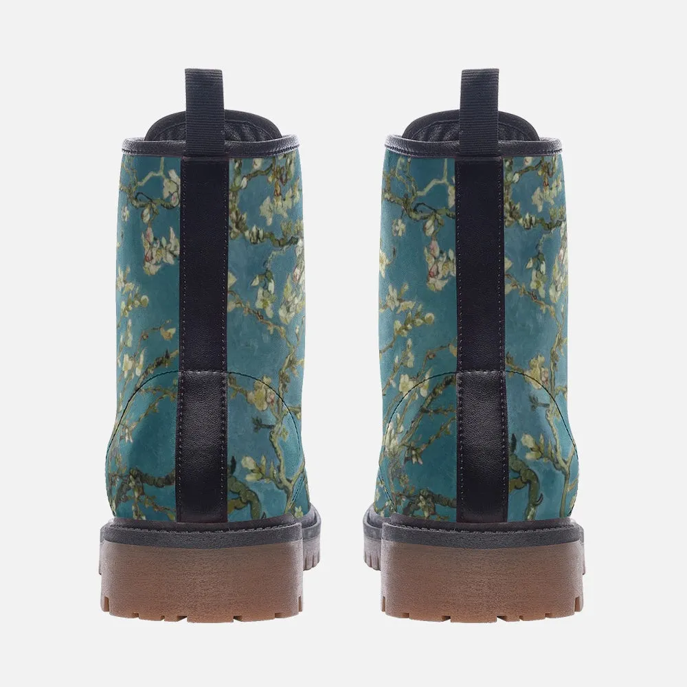 Wild flower Vegan Leather boots (Van Gogh/blue)