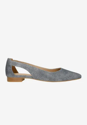 Wojas Blue Velour Ballet Flats | 4403666