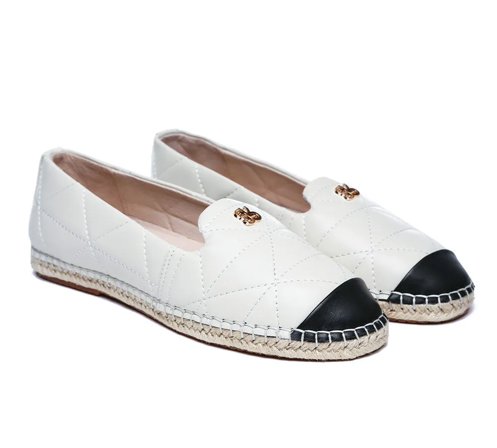 Women Leather Slip-on Flat Espadrilles Evelyn