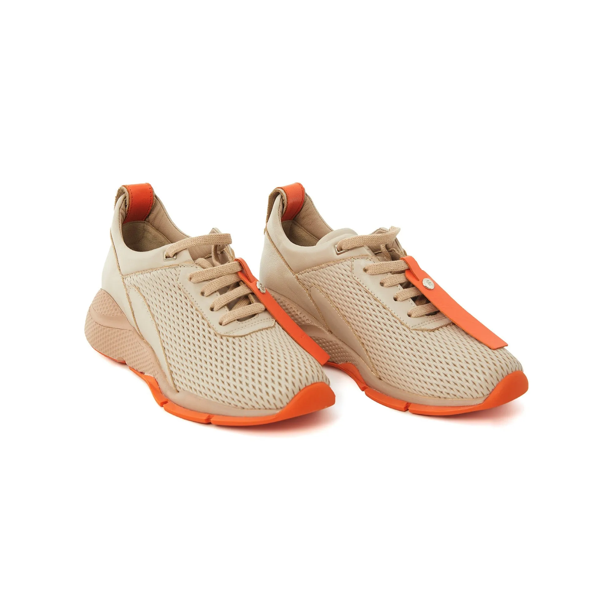 Women's Calf Leather Handmade Sneakers W5015