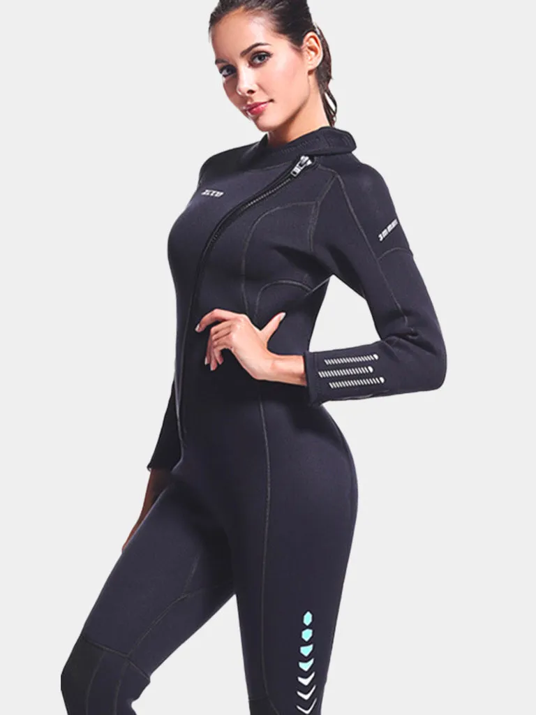 ZCCO Adult One Piece Plus Size Thermal Front Zip Wetsuit