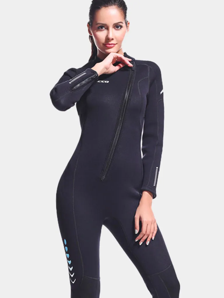 ZCCO Adult One Piece Plus Size Thermal Front Zip Wetsuit